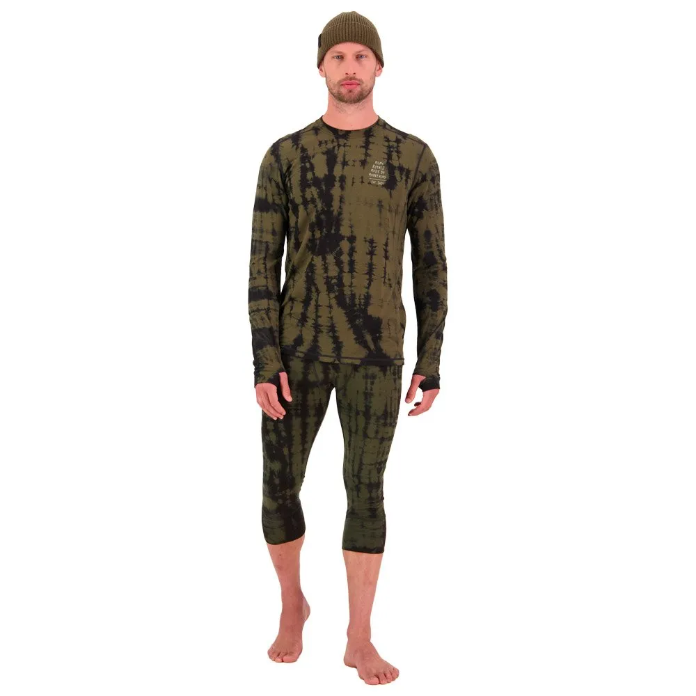 Technical underwear Mons Royale Europe ---M's Cascade Ls Olive Tie Dye