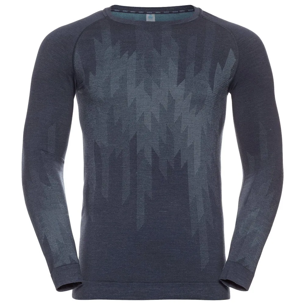 Technical underwear Odlo ---Kinship PW 200 BL Top Crew Neck LS India Ink Melange