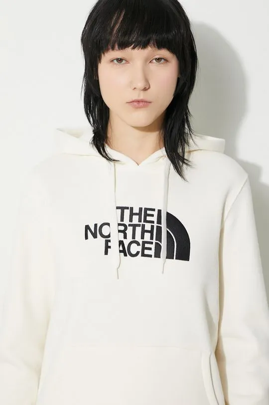 The North Face cotton sweatshirt W Drew Peak Pullover Hoodie women's beige color NF0A55ECQLI1