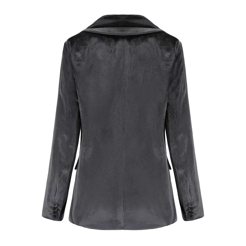 The Smooth Session Velvet Blazer Women - Casual - Plain-Solid