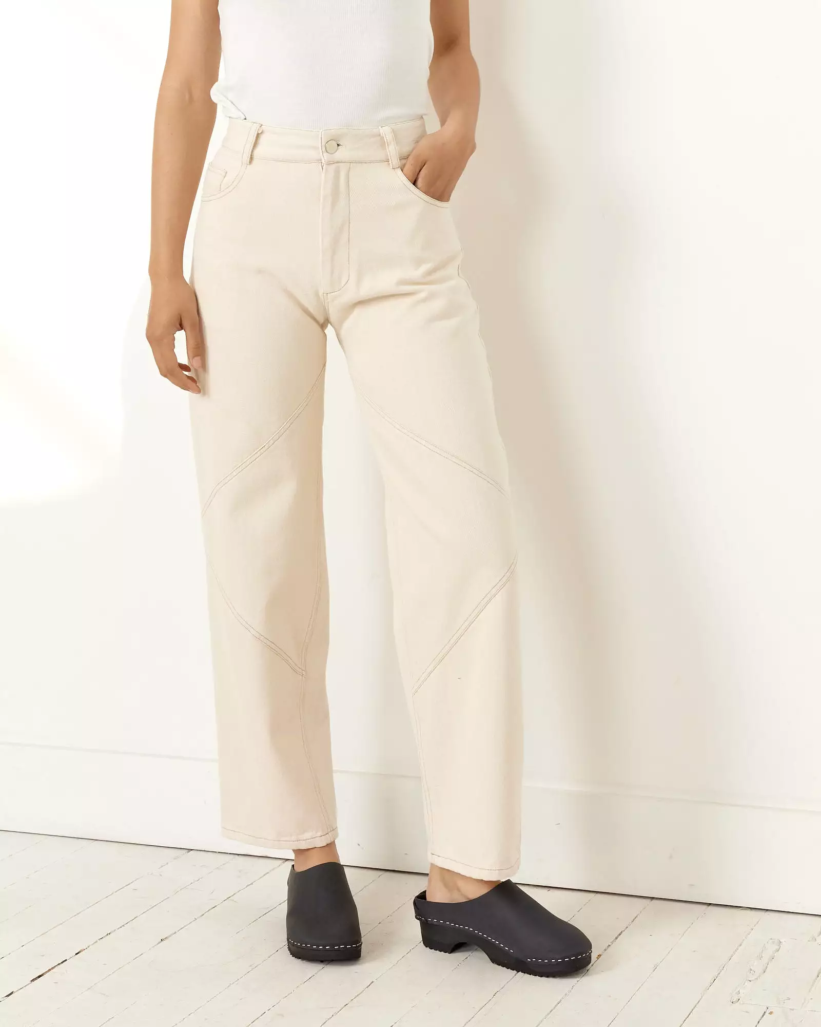 Unbleached Denim Pant in Ecru