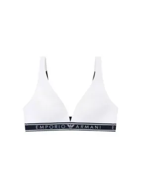 UNDERWEAR Women s Logo Banding Padded Deep Triangle Bra White 271008