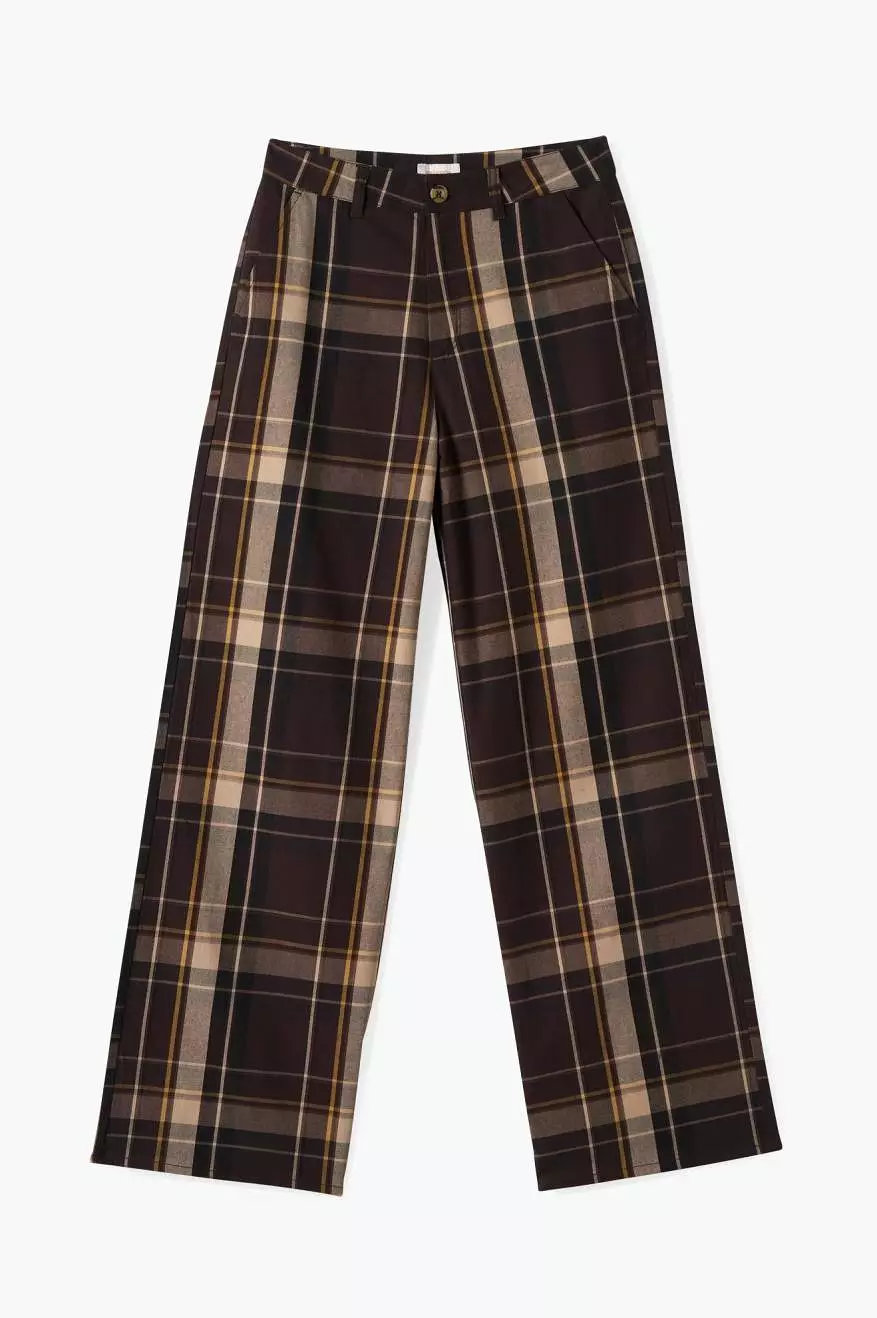 Victory Full Length Wide Leg Pant - Seal Brown/Bright Gold