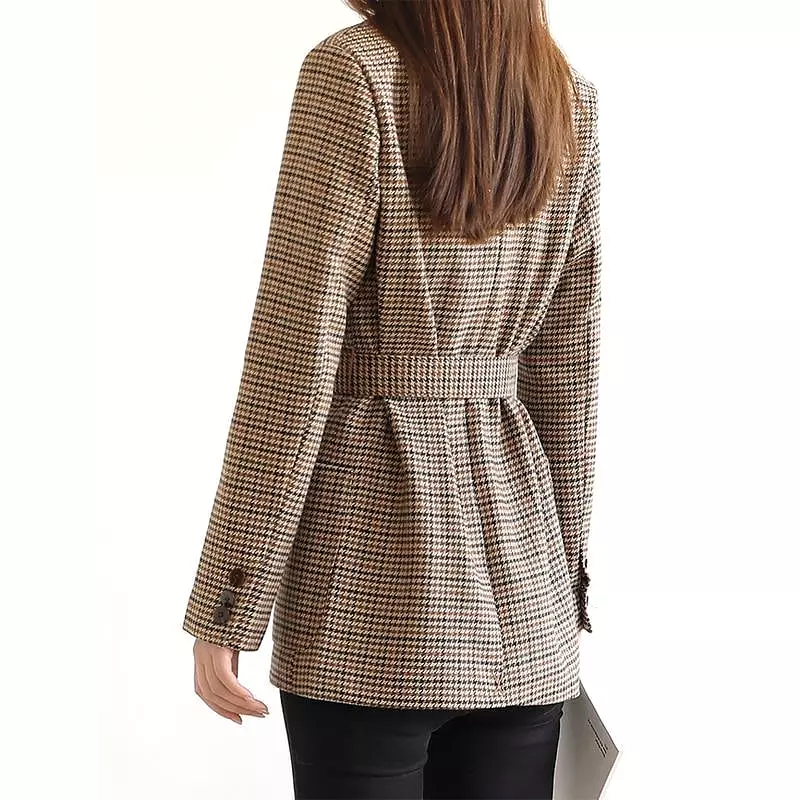 Vintage Houndstooth Plaid Blazer Women - Vintage - Plaid