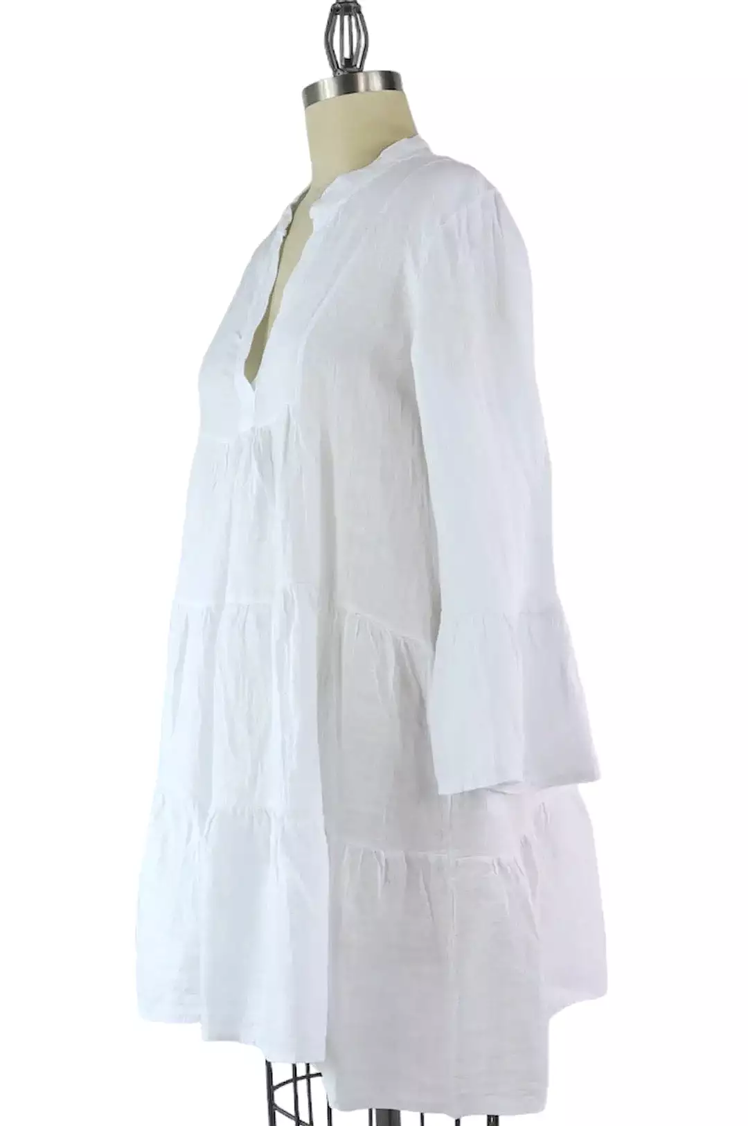 White Italian Linen BabyDoll Top