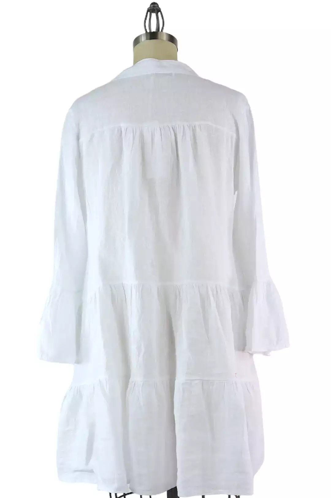 White Italian Linen BabyDoll Top