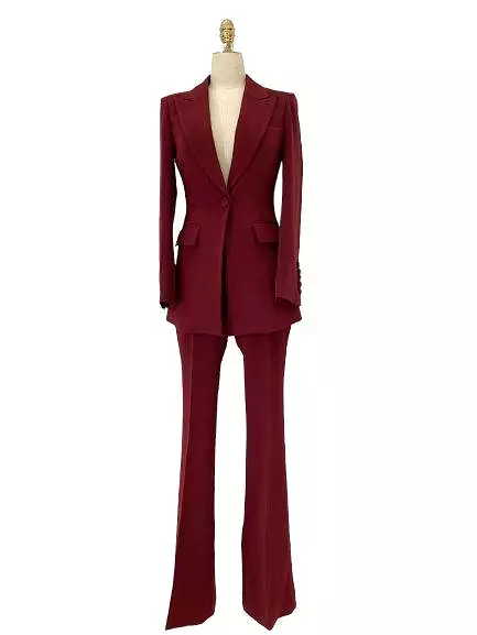 Women Pantsuit, Two Piece Suit, Rose