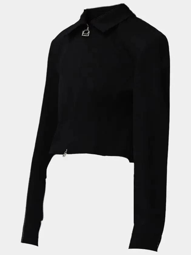 Women s Wool Crop Shirt Black M241SH16843B