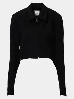 Women s Wool Crop Shirt Black M241SH16843B