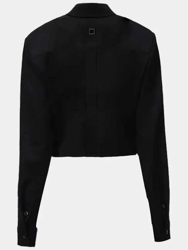 Women s Wool Crop Shirt Black M241SH16843B