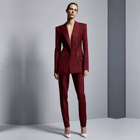 Women Tailored Formal Pantsuit