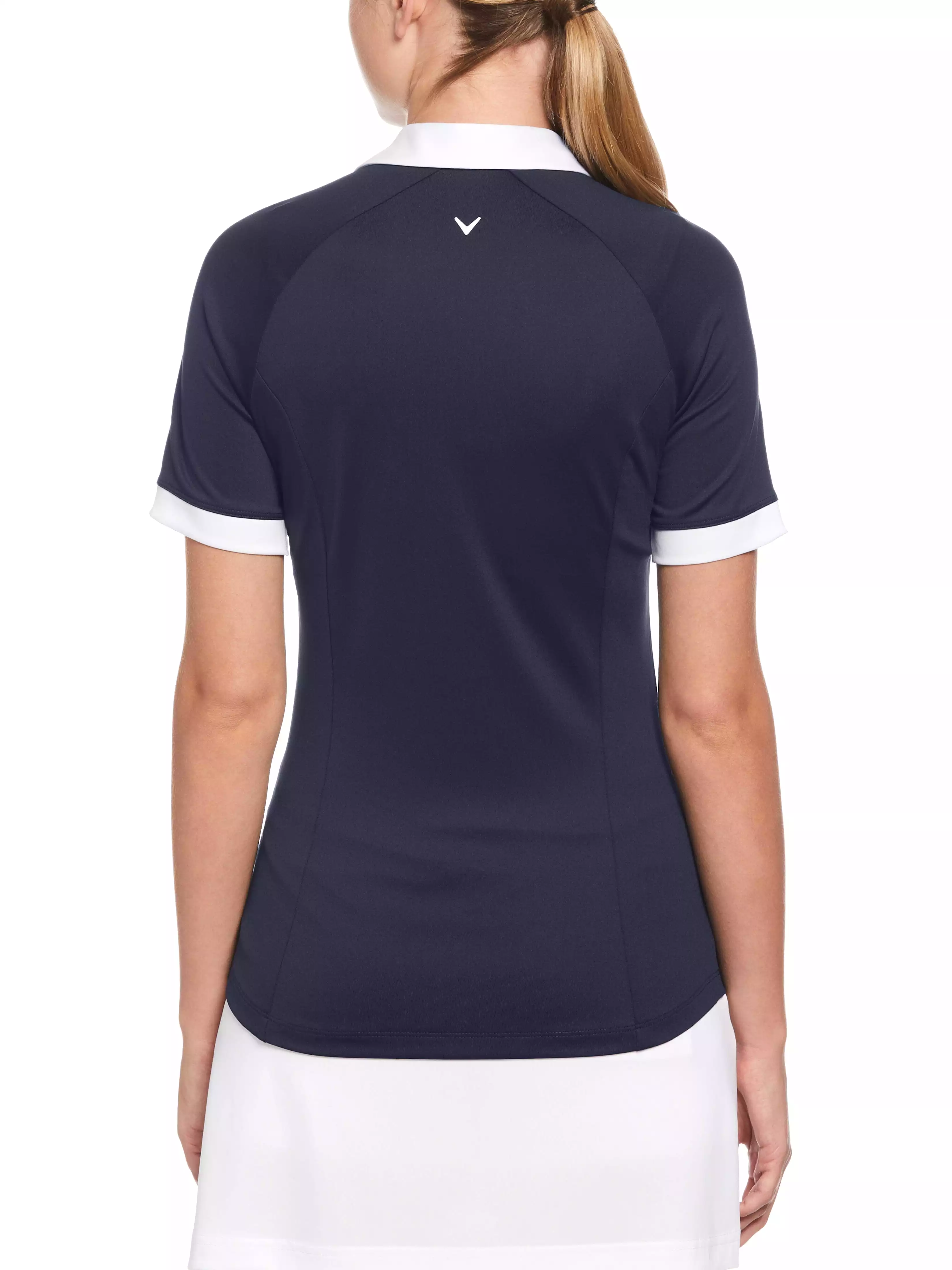 Womens Color Block V-Placket Golf Polo