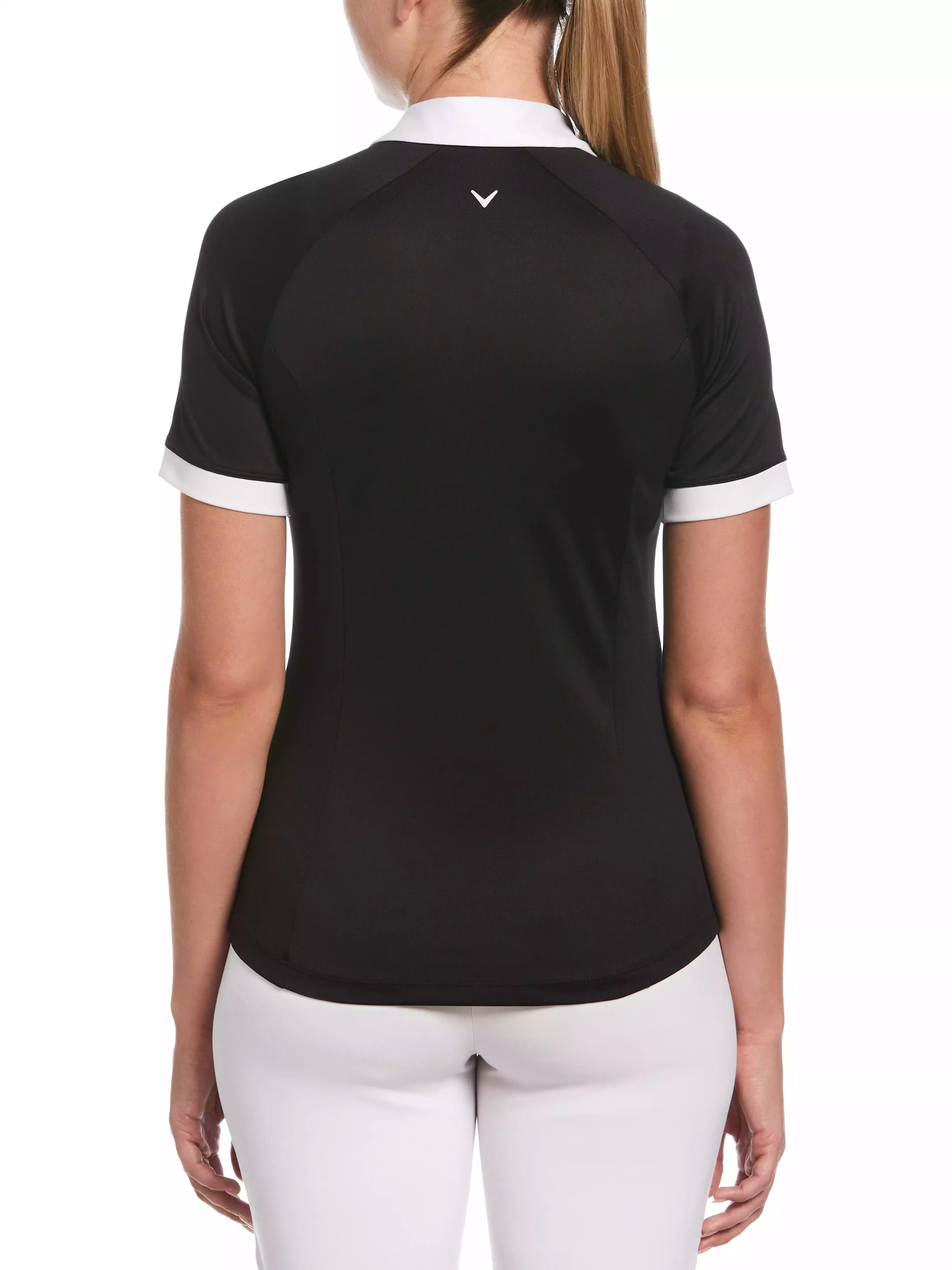 Womens Color Block V-Placket Golf Polo