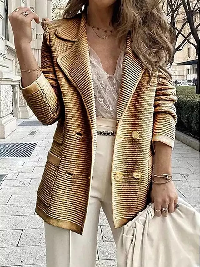 Women's Corduroy Blazer Suit for Business and Party Wear