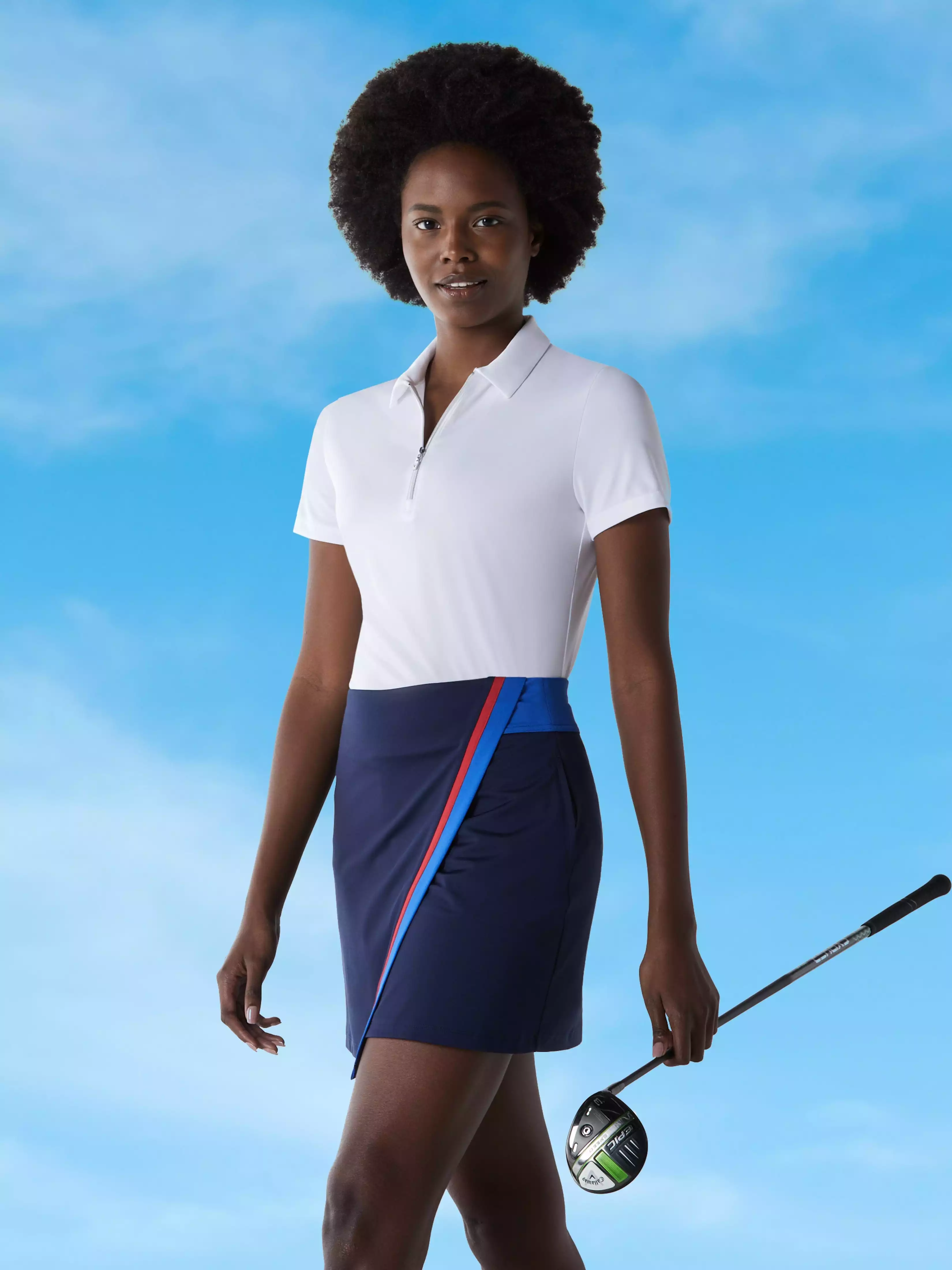 Womens Solid Swing Tech Polo