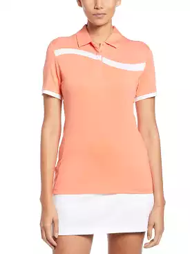 Womens Swing Tech Asymmetrical Color Block Golf Polo