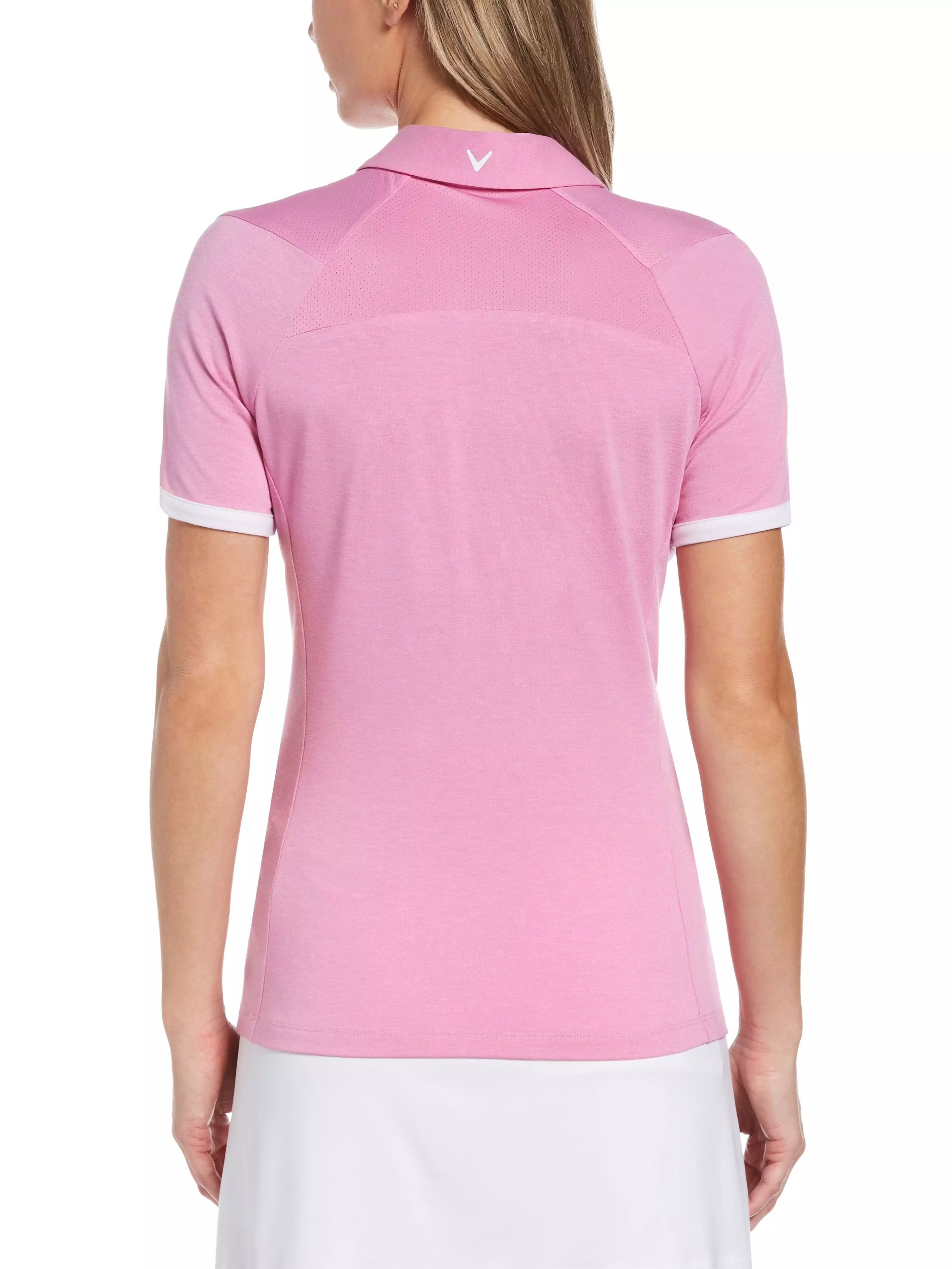 Womens Swing Tech Asymmetrical Color Block Golf Polo