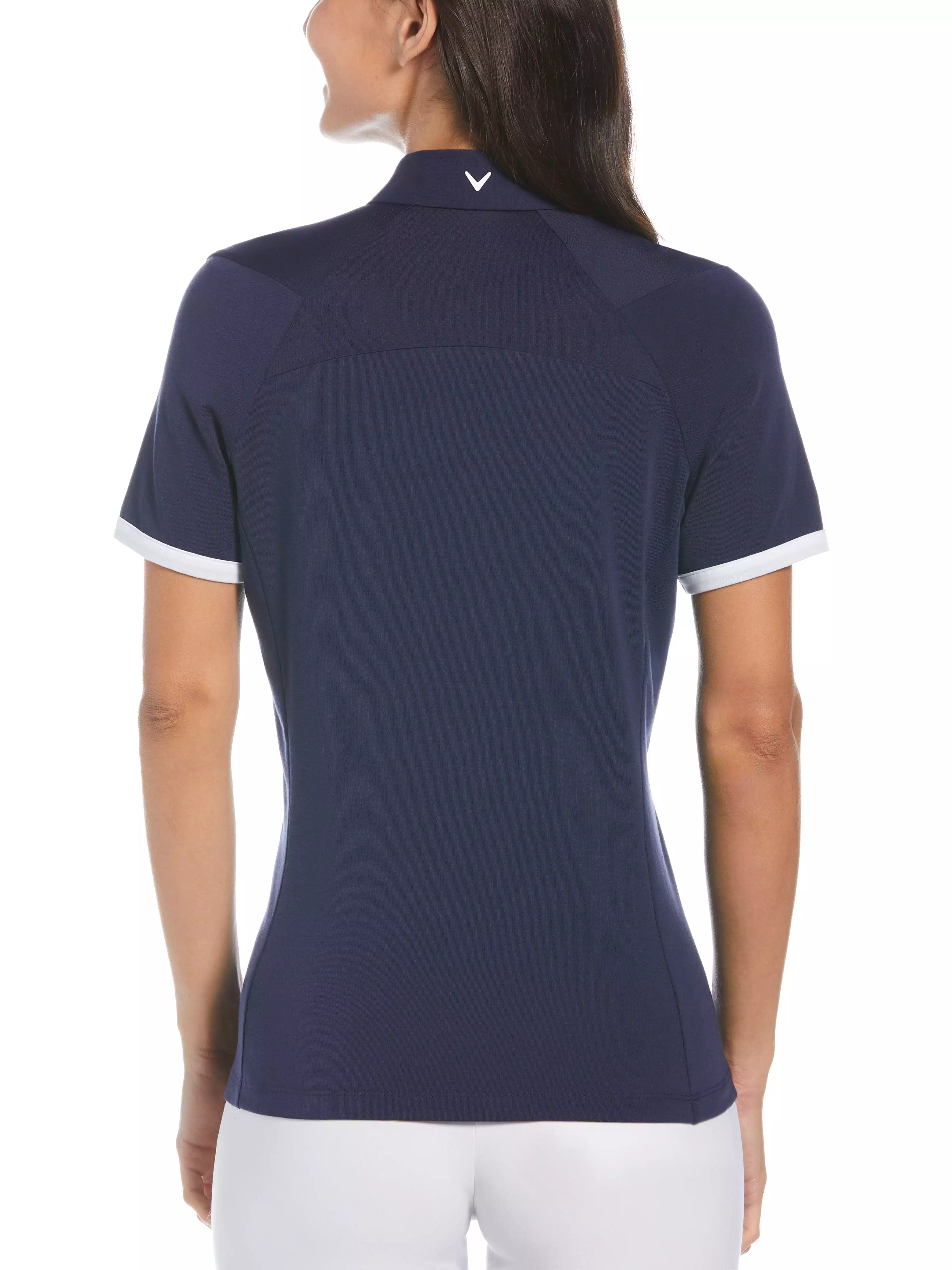 Womens Swing Tech Asymmetrical Color Block Golf Polo