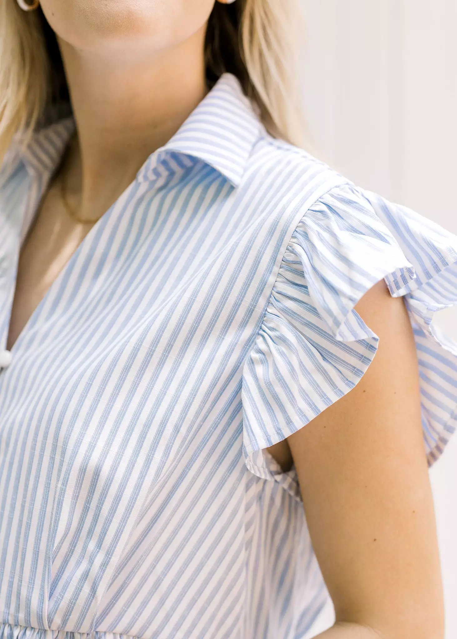 X Cabana Blue and White Striped Top