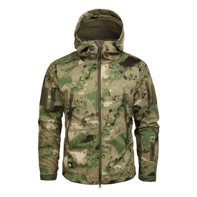 Xituodai Shark Skin Soft Shell Military Tactical Jacket Men Waterproof Army Fleece Clothing Multicam Camouflage Windbreakers 4XL