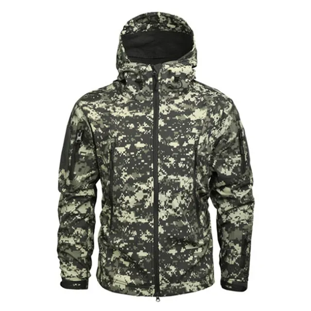 Xituodai Shark Skin Soft Shell Military Tactical Jacket Men Waterproof Army Fleece Clothing Multicam Camouflage Windbreakers 4XL